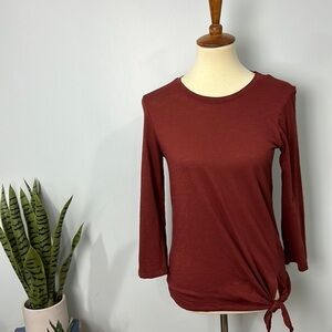 Eddie Bauer tie front 3/4 sleeve top size small